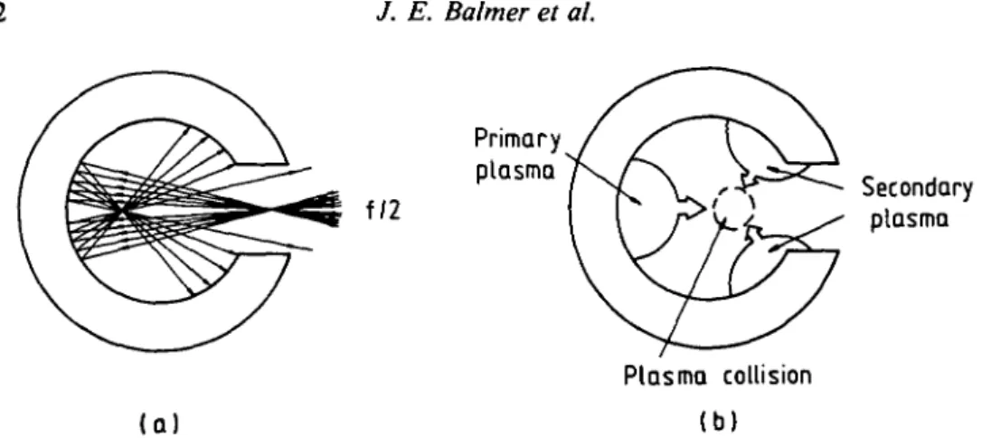 FIGURE  4. (a) Ray tracing of microtube irradiation, and (b) resulting plasma generation for f/2 focussing.