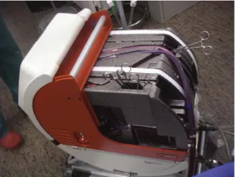 Fig. 1. The Lifebridge W system is a very compact heart—lung machine with three pre-assembled modules: the base station, the drive module, and the patient module