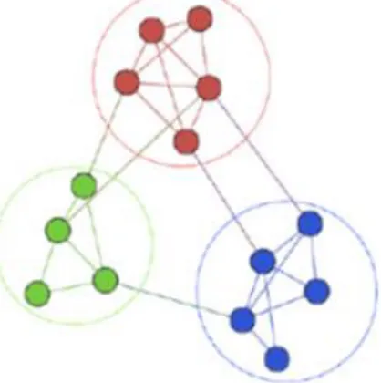 Figure 1.5 : Exemple d’une structure communautaire dans un graphe. 