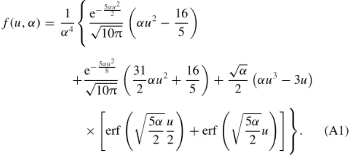Figure A1. Conditional chi-squared distribution χ k 2 ( y|x ;  ) for 3 and 5 d.o.f. Results are shown for several values of x and a fixed cross-correlation coefficient  = 0.7