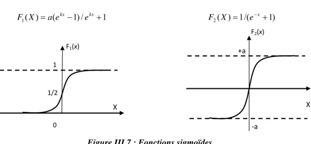 Figure III.7 : Fonctions sigmoïdes 