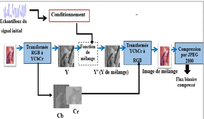 Figure 2.10 : Schéma de bloc de compression généralisé pour les techniques de Compression  Multimodale dans le domaine spatial 