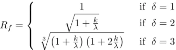 Figure 2.2a displays (continuous lines) theoretical patterns of the functional-equivalent ratio R f as a function of the persistency index, for diﬀerent values of δ