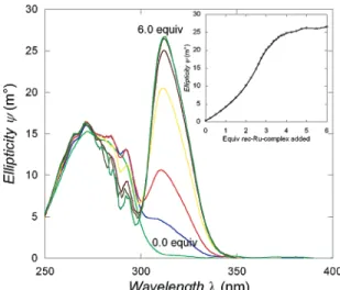 Figure 1. Results of docking simulations between diastereopure Λ-[Ru- Λ-[Ru-(bpy) 2 (Biot-bpy)] 2 + (ball-and-stick representation, hydrogen atoms omitted) and a (strept)avidin dimer (transparent solvent accessible surface and schematic secondary structure