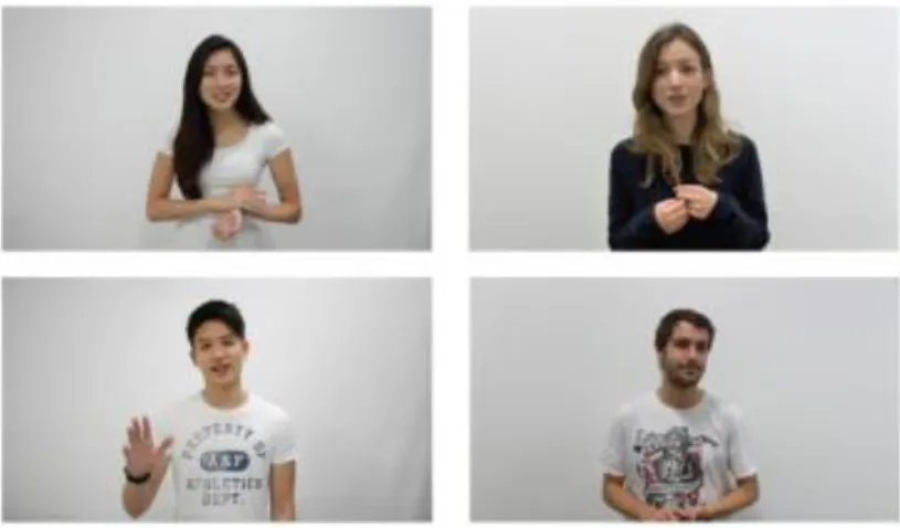 Figure 1.  Snapshots  of  some  videos from  the  sexual  perception  task.  First  column  of  photos depicts  Malaysian actors while second column depicts Swiss actors