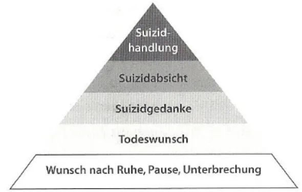 Abb. 2: Suizidalitätspyramide nach Eink und Haltendorf (2012, 20) 