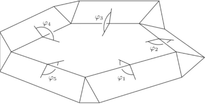 Fig. 1. A Kokotsakis polyhedron with a pentagonal base.