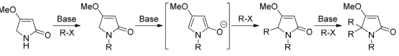Figure 2.3. Sequence of deprotonation of 4-O-tetramate.  