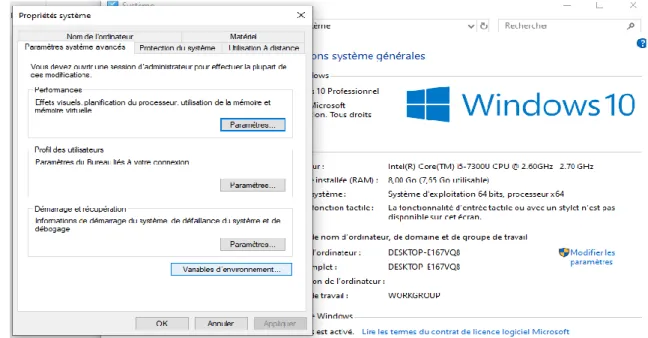 Figure 13 : La modification des variables d’environnement pour Hadoop.  