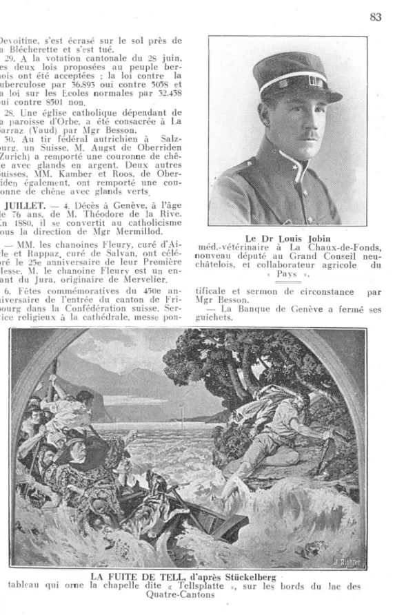 tableau qui oine la chapelle dite « Tellsplatte 3, sur les bords du lac des Quatre-Cantons