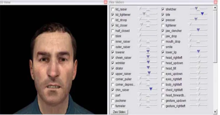 Figure 2.4 : Capture d’écran du logiciel de synthèse d’expressions faciales                                              développé par Valve Software (Half-Life 2)