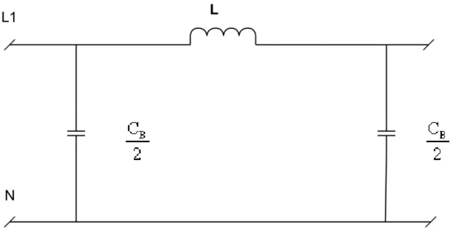 Figure 1.6  Circuit é quivalent d’une phase d’une ligne  triphasée sans pertes. 