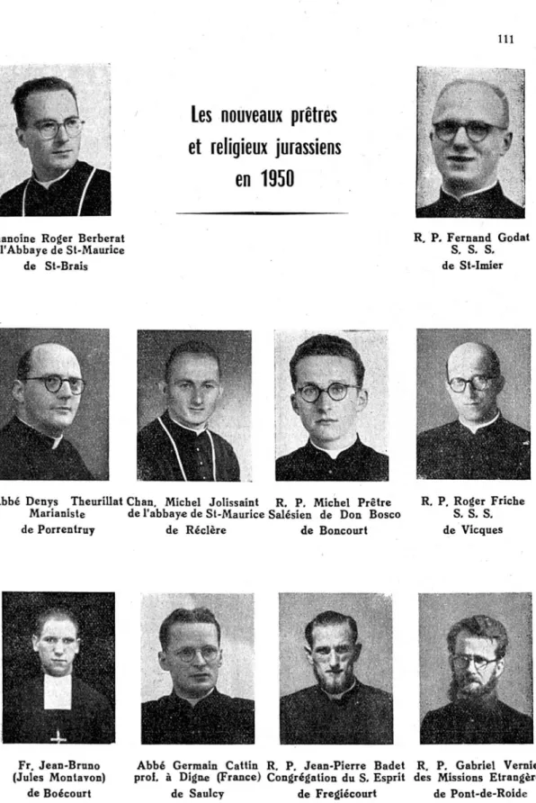 Abbé Denys Theurillat Cban. Michel Jolissaint R, P. Michel Prêtre  Marianiste  de l'abbaye de St-Maurice Salésien de Don Bosco
