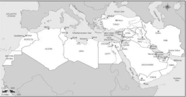Fig. 1. The Map of the Middle East 
