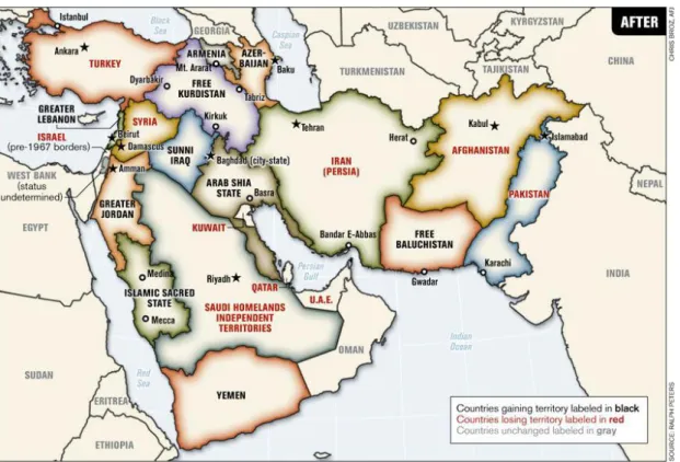Fig. 4. “Road Map” the Map of the New Middle East 