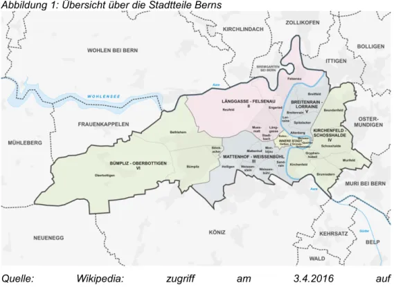 Abbildung 1: Übersicht über die Stadtteile Berns