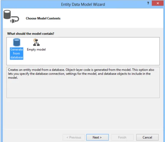 Figure 1 . Type de création de modèle dans Visual Studio (Samuel Dorsaz)