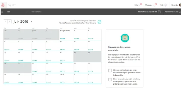 Figure 12 Calendrier Airbnb 