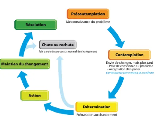 Figure 1 : la roue du changement de Prochaska et DiClemente 