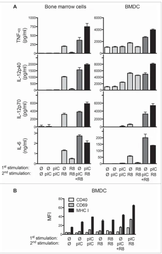 Figure 1. Sequential PRR stimulation with poly(I:C) and R848 enhances activation of immune cells