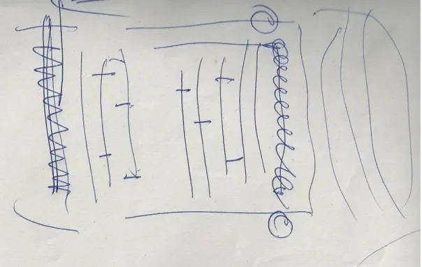 Figure 2.5 Sketch by the architect of the project on CA104, collected on the 2/7/2012  interview (see Excerpt 2.3)