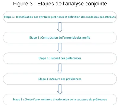 Figure 3 : Etapes de l'analyse conjointe 