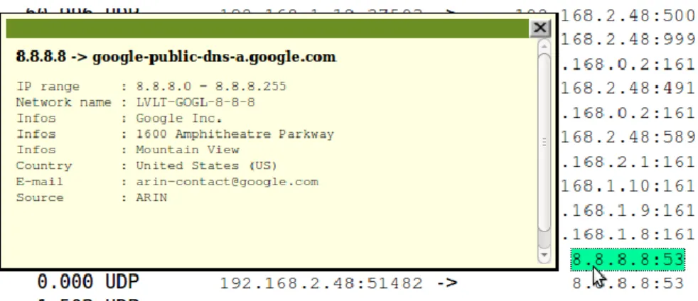 Figure 11 Nfsen, exemple d’un IP Lookup 