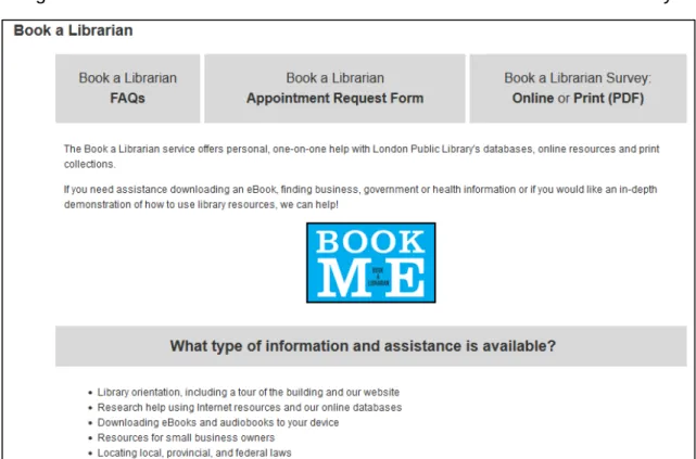 Figure 2 «  Book a  Librarian » sur  le site Internet  de la London Public Library 