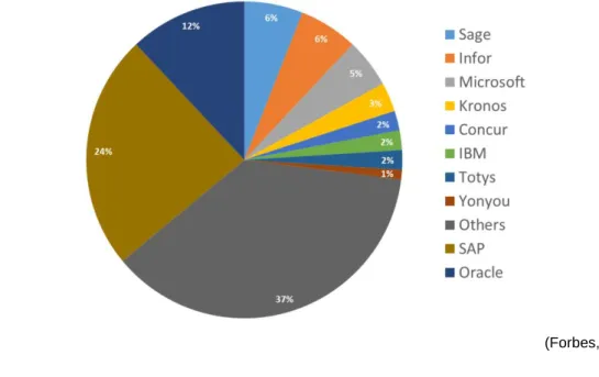 Figure 2 : Worldwide ERP Software Market Share, 2013 