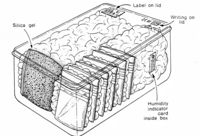 Figure  30:  Container  with  silica  gel  to  create  a  microclimate  for  storage of small finds