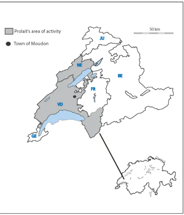 FIGURE 1: PROLAIT’S AREA OF ACTIVITY IN THE CANTON OF VAUD 