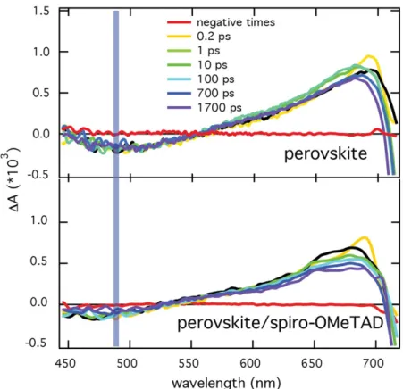 Figure  S6  Transient  spectra  at  various  time  delays  after  excitation  at  760  nm  for 