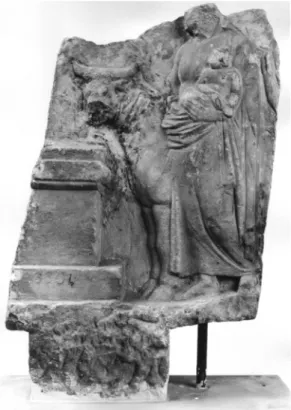 Figure 18.1  Fragmentary marble relief, from the Asclepieion, Piraeus, fourth century BCE