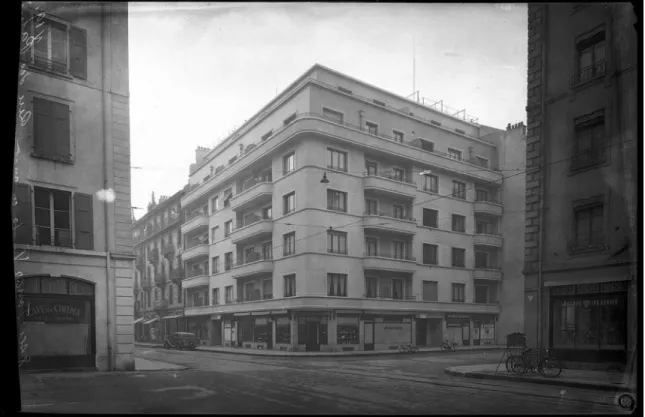 Fig. 4 : C.-E. Boesch (1930). Genève, rue des Pâquis, au débouché de la rue de Zurich