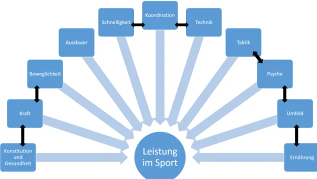 Abb. 1: Einflussfaktoren auf die Leistung im Sport (nach Hegner, 2012, S.19) 