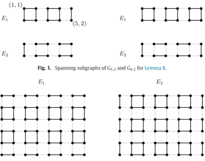 Fig. 1. Spanning subgraphs of G 5 , 2 and G 6 , 2 for Lemma 8.