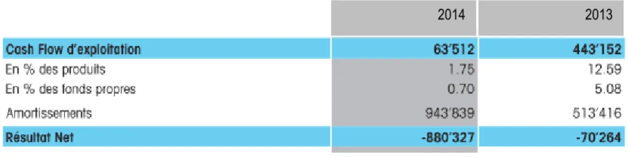 Figure 4 Cash Flow d'exploitation et résultat net 