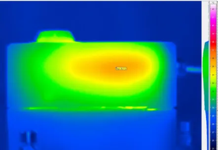 Figure 12 shows a thermal preview of the housing. This shows that temperature is hotter in the  housing