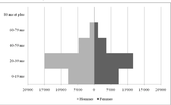 Figure 11 : Structure par âge et par sexe de la population subsaharienne en  2009 (en nombre de personnes) 
