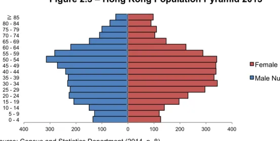 Figure 2.3 – Hong Kong Population Pyramid 2013