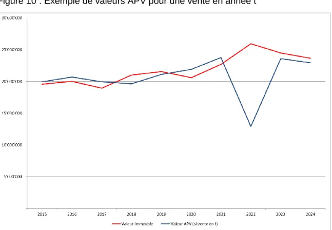 Figure 10 : Exemple de valeurs APV pour une vente en année t  
