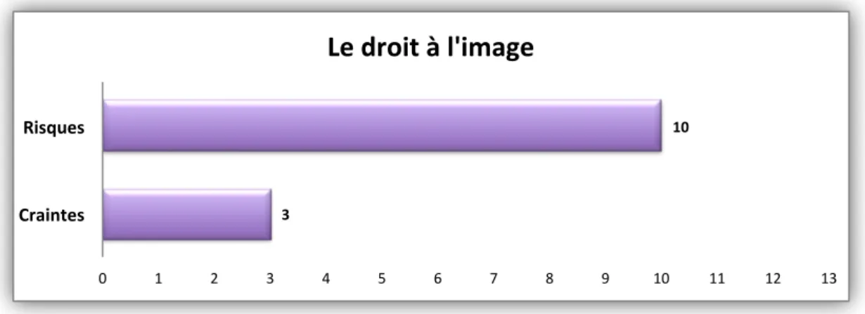 Figure 11 : Les risques et les craintes concernant le droit à l’image 