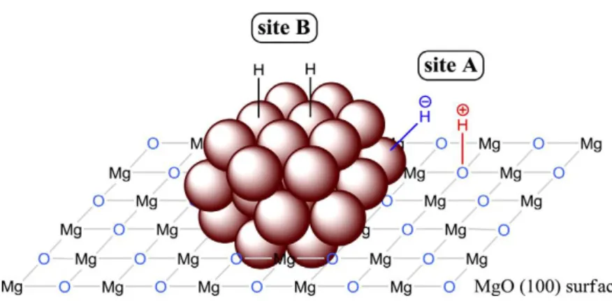 Figure  1.3  Illustration  of  the  proposed  dual-site  structure  on Ru/MgO  catalyst