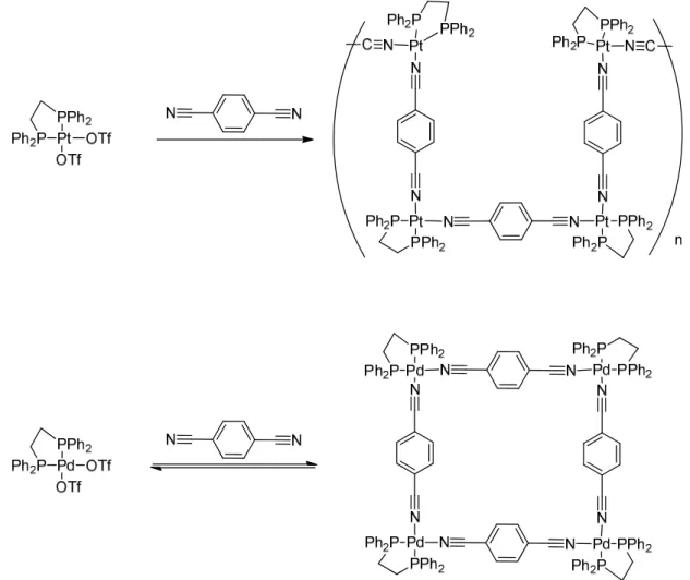 Figure 14. The formation of Pt oligomers versus thermodynamic product the Pd square. An example  of the kinetic self-corrections phenomena