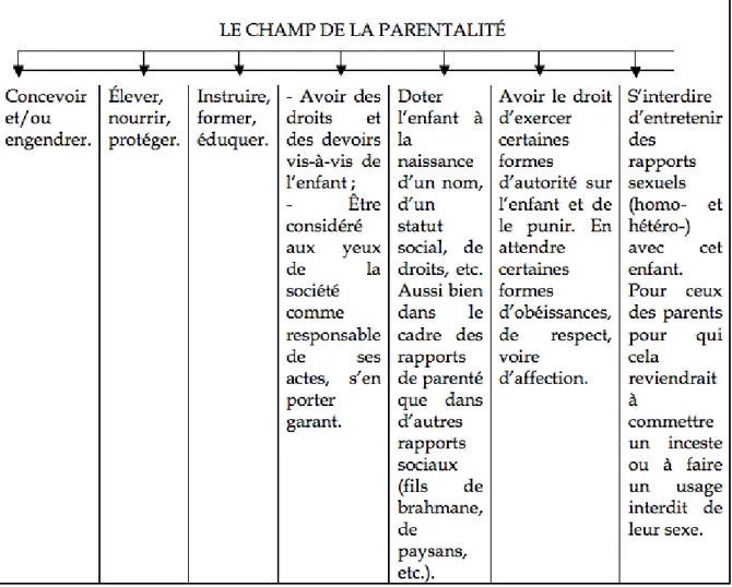 Figure 3 : Le champ de la parentalité (Godelier, 2004 : 242) 