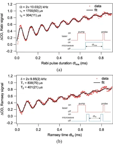 Fig. 4 shows the C-field amplitude B dc and T 2 lifetime images obtained from the corresponding fit parameters of (2).