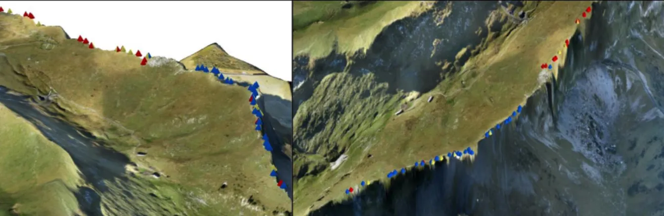 Figure 2: Study population in the Rochers-de-Naye. The picture on the left shows an eastern view of the whole  ridge area