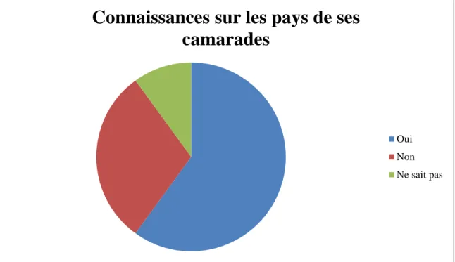 Figure 8 : Connaissances des autres sur son propre pays 