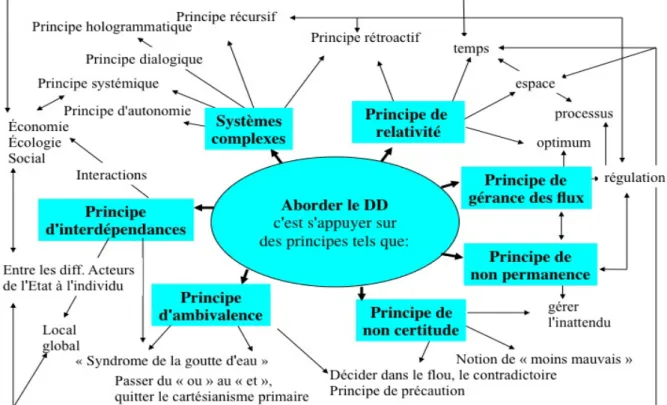 Figure 2 : Les différents principes du développement durable (Pellaud, 2000-2012) 