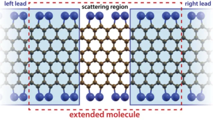 Figure 1. Schematic representation of the model used in the calculations (the case shown is 6-MoPZGNR)